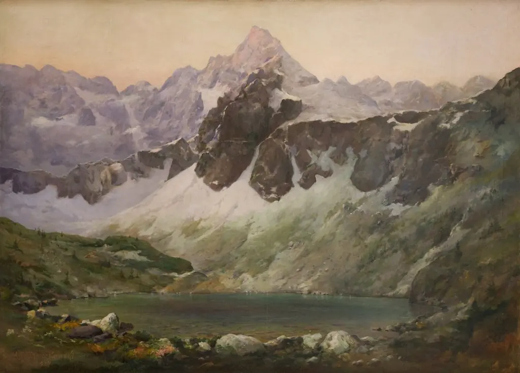 The Morskie Oko Lake, by Aleksander Mroczkowski, oil, 1924