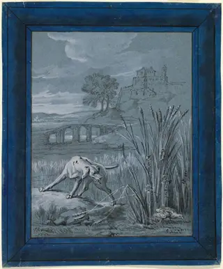 The Partridge Saves Her Young, by Jean-Baptiste Oudry, ink, 1732