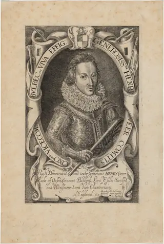 Henry de Vere, Eighteenth Earl of Oxford, by Robert Vaughan, ink, 1640