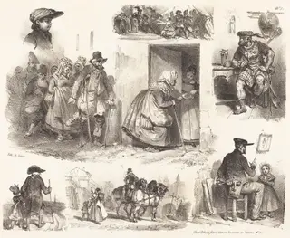 Eight Vignettes of Genre Incidents, by Auguste Raffet, ink, 1832