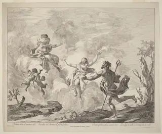Alpheus and Arethusa, by Jacopo Guarana, ink, 1775