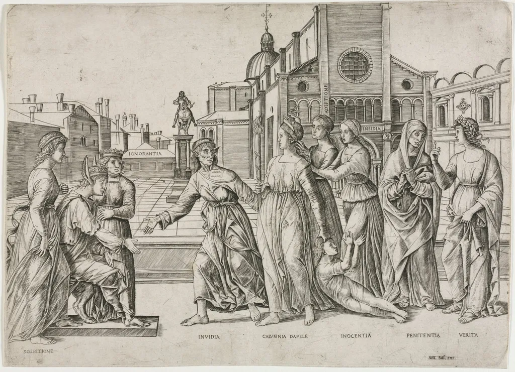 The Calumny of Apelles, by Girolamo Mocetto, 1503