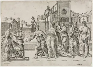 The Calumny of Apelles, by Girolamo Mocetto, 1503