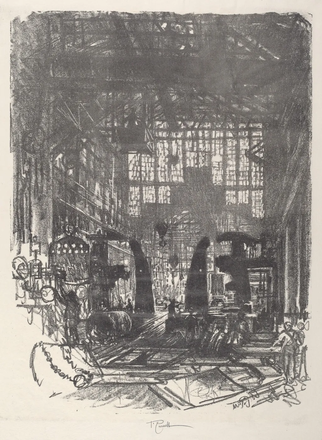 The Riveters, by Joseph Pennell, ink, 1917