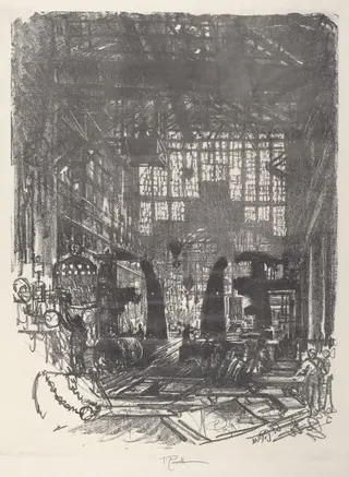 The Riveters, by Joseph Pennell, ink, 1917