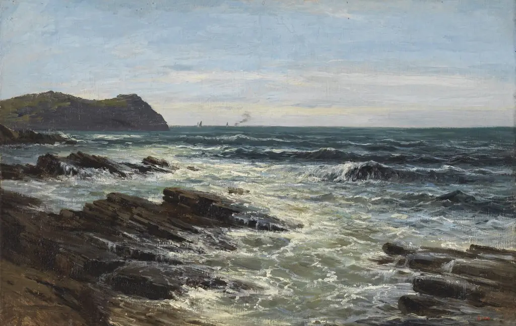 Acantilados (Guéthary), by Carlos de Haes, oil, 1891