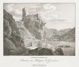 Nieder-oesterreich, Ruinen des Schlosses Werfenstein, by Jakob Alt, 1839