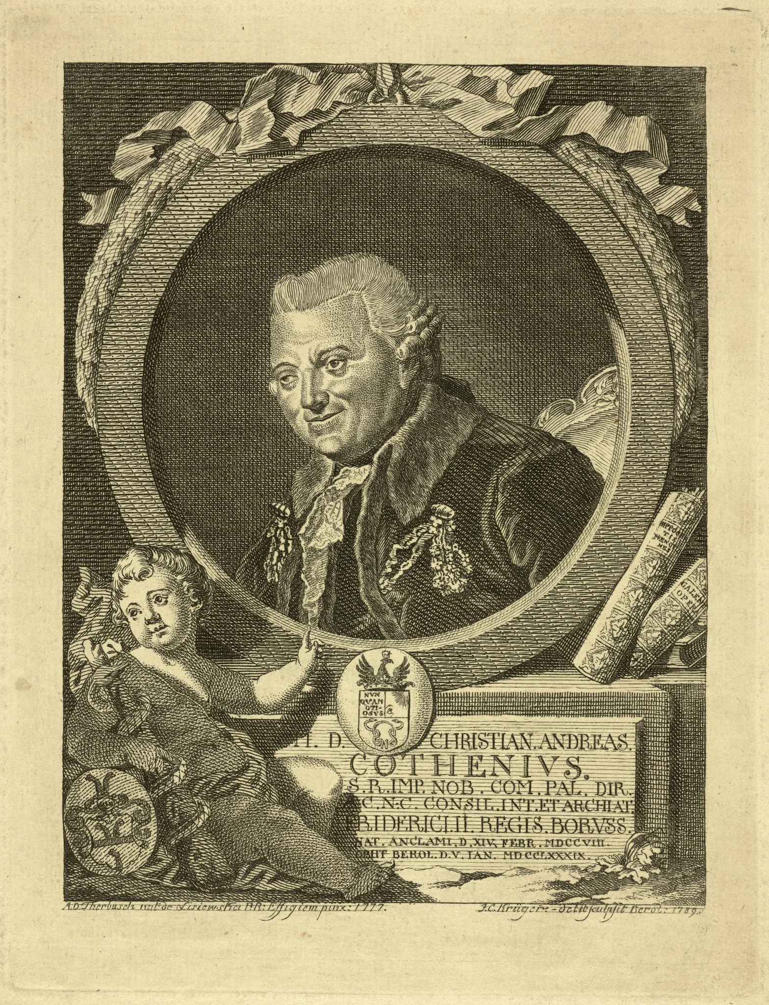 Therbusch, Anna Dorothea (Vorlage): Porträt Christian Andreas Cothenius, detail