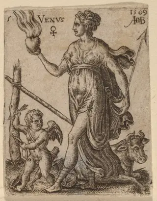 Venus, by Abraham de Bruyn, ink, 1569
