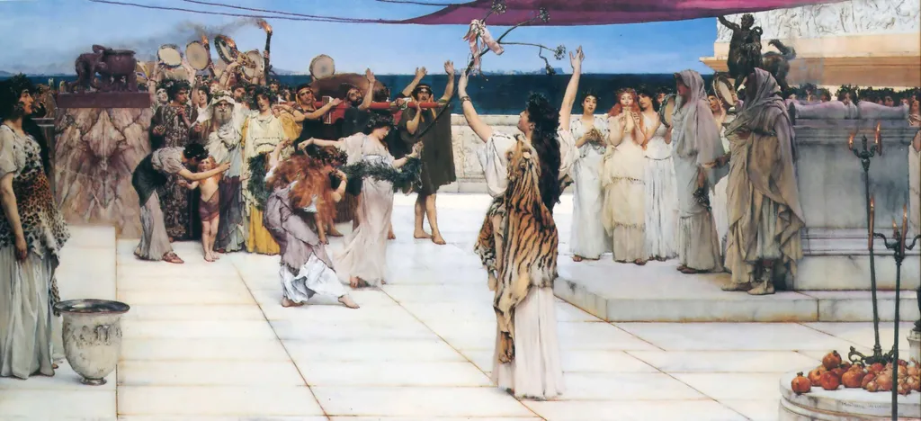 A dedication to Bacchus, by Lawrence Alma-Tadema, oil, 1895
