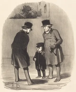 Oui, monsieur Chapuzot..., by Honoré Daumier, ink, 1852