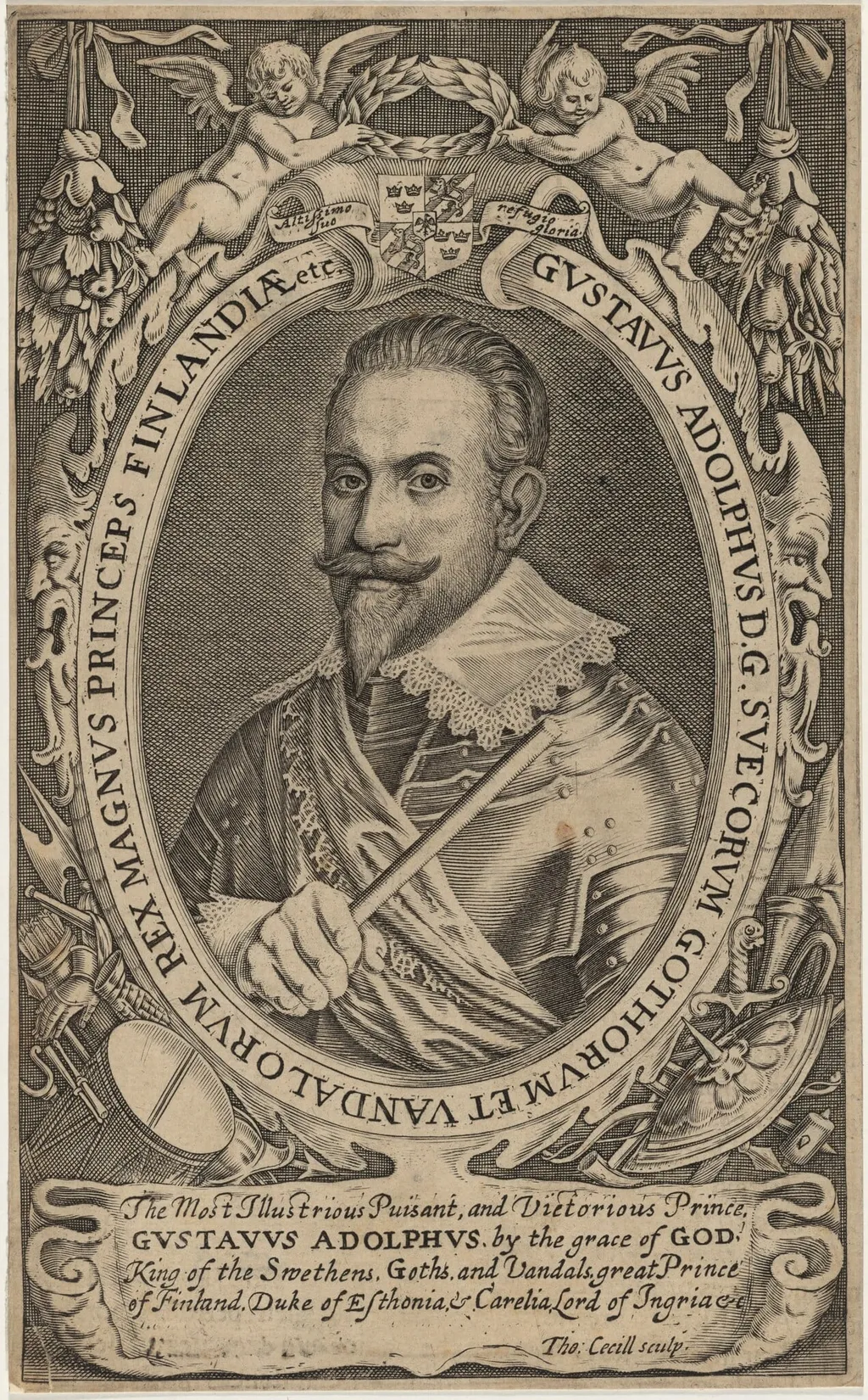 Gustavus Adolphus, by Thomas Cecil, ink, 1621