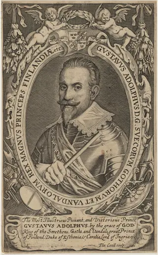 Gustavus Adolphus, by Thomas Cecil, ink, 1621