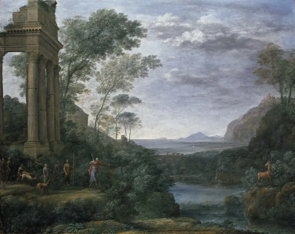 Ascanius Shooting the Stag of Sylvia, by Claude Lorrain, oil