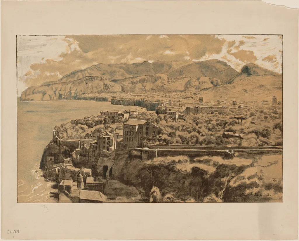 Sorrento, by Hans Thoma, ink, 1909