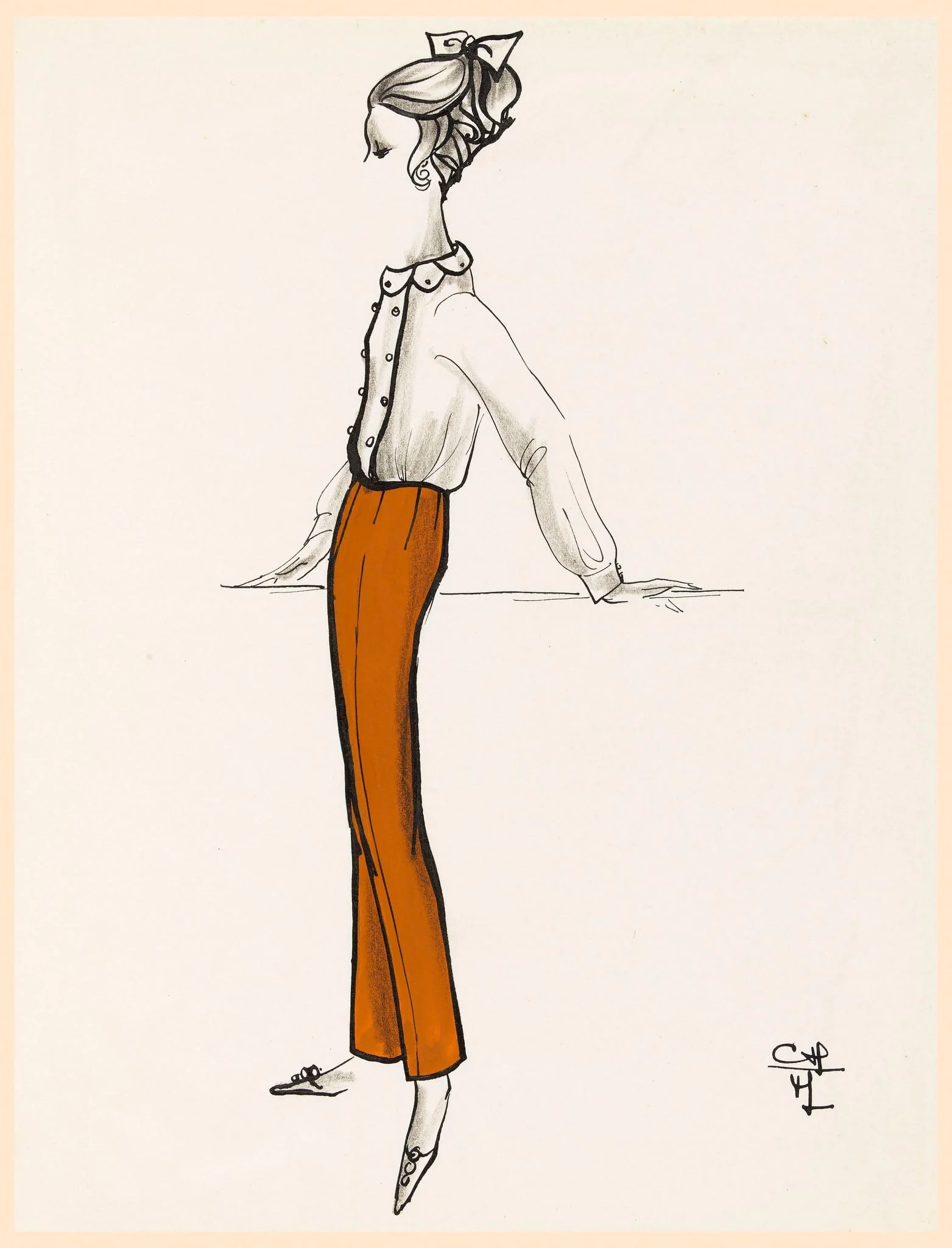 Pantalon marron, detail