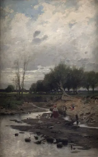 Landscape from the Environs of Krakow, by Roman Kochanowski, oil, 1894