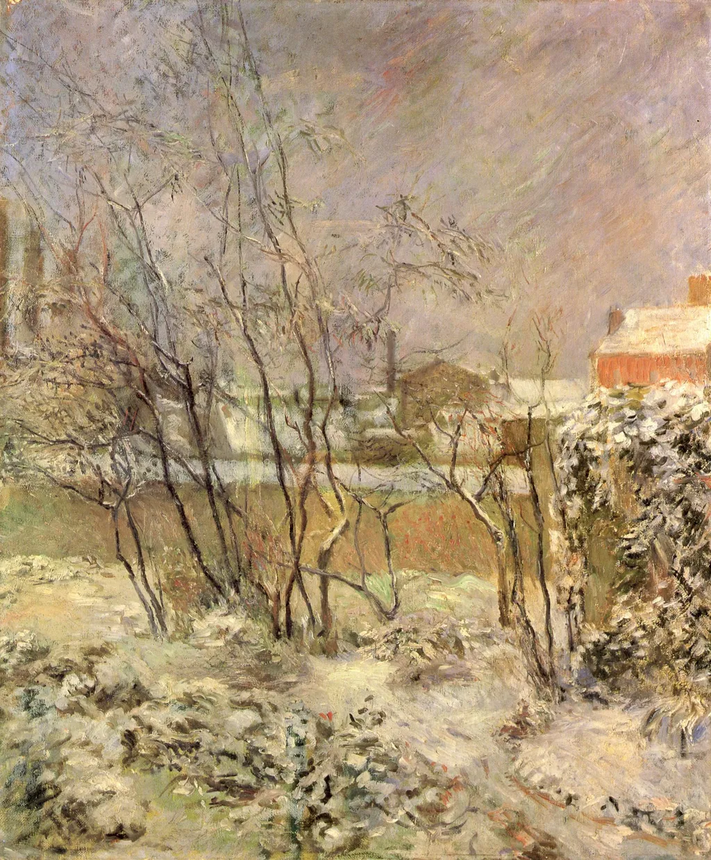 Garden in Snow, by Paul Gauguin, oil, 1892