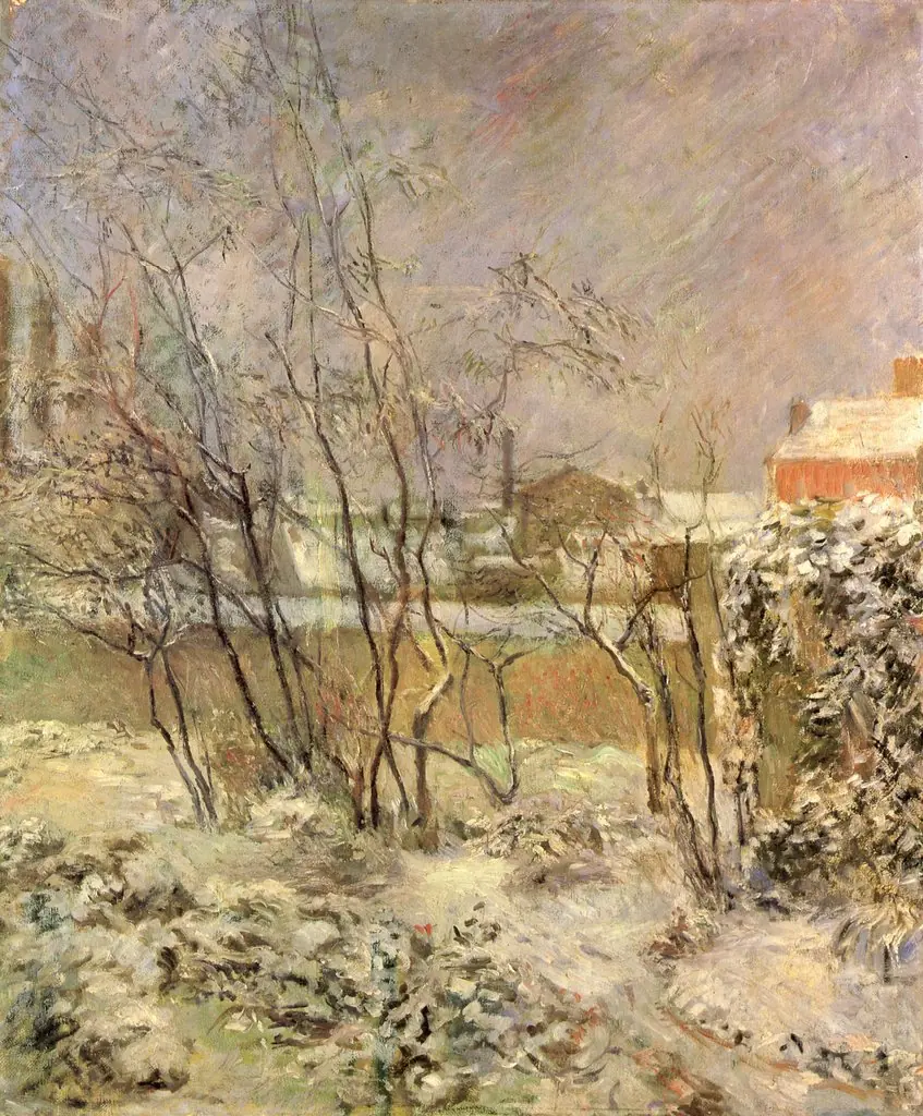 Garden in Snow, by Paul Gauguin, oil, 1892