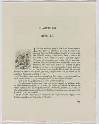 Frédéric Mistral: Mémoires et Recits by Frédéric Mistral: figures outside (page 187), by Auguste Brouet, 1937