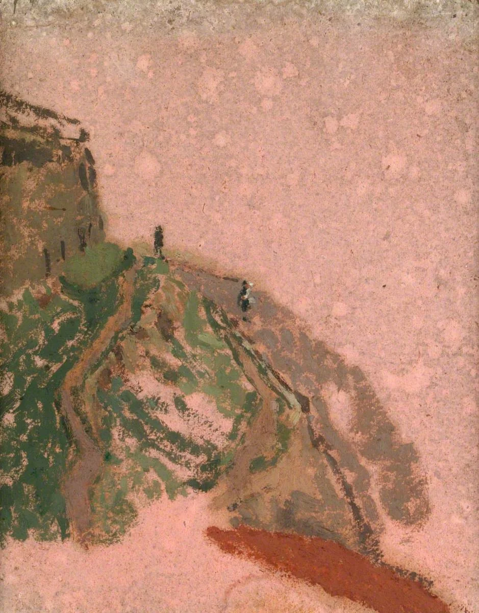 Hill with Two Figures: View from the Artist's Studio, detail