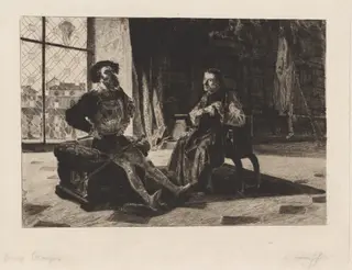 Cesare Borgia and Machiavelli, by Federico Faruffini, ink, 1866