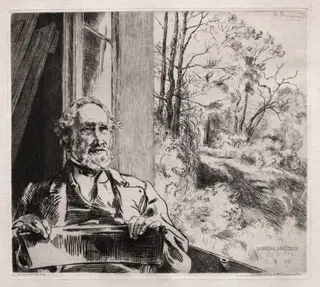 Portrait of Meyer Heine, by Félix Bracquemond, 1864