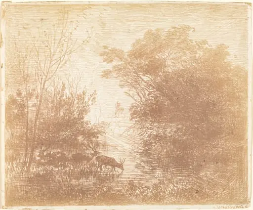 Deer (Les Cerfs), by Charles François Daubigny, 1862