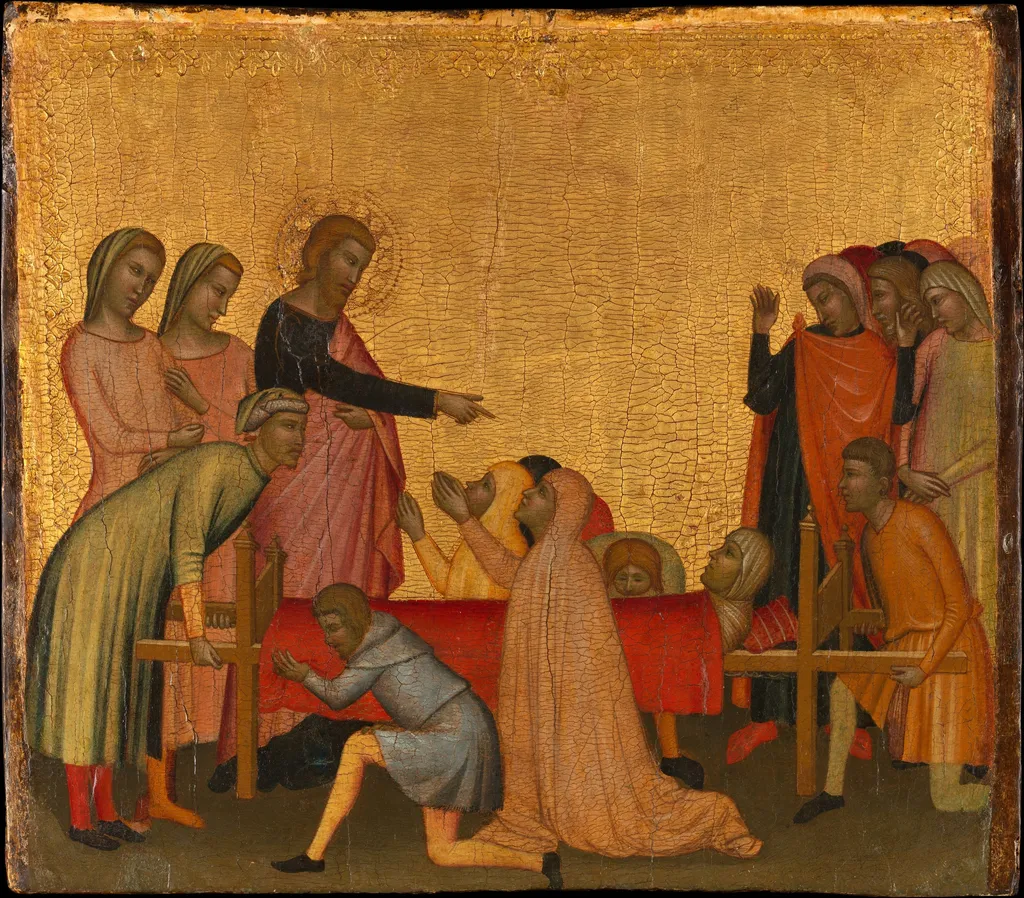 Saint John the Evangelist Raises Satheus to Life, by Francescuccio Ghissi, tempera, 1370