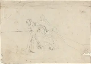 Sheet of Studies [recto and verso], by John Flaxman, graphite, 1790