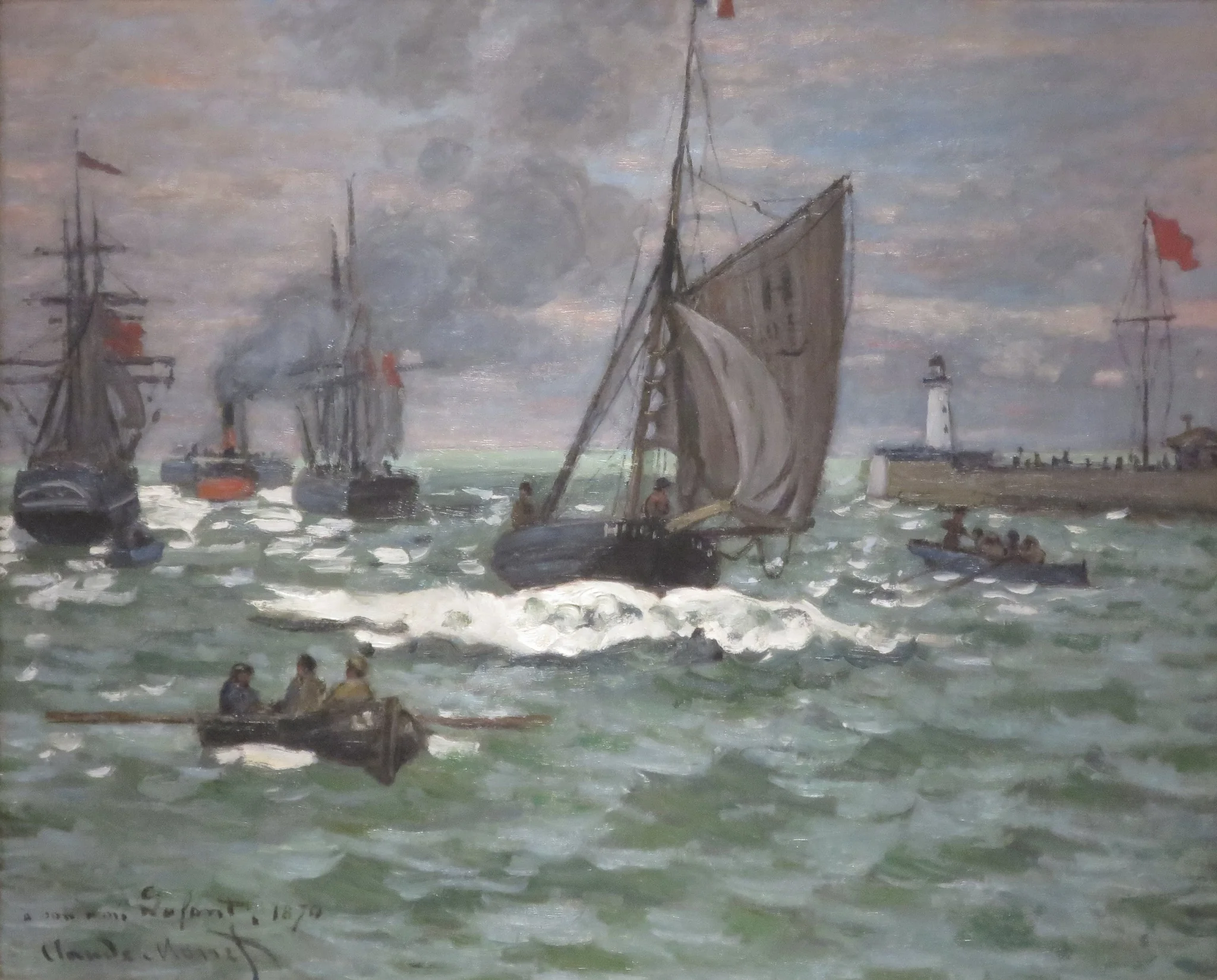 The Entrance to the Port of Le Havre, detail