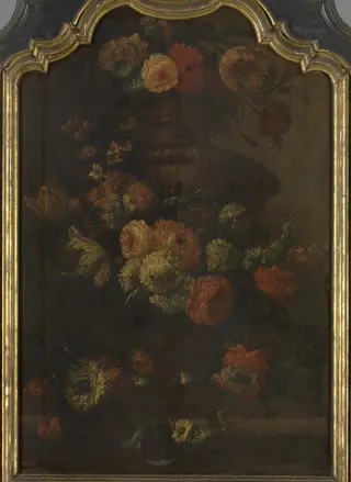 Flowers in a Vase, by Pieter Casteels III, oil, 1726