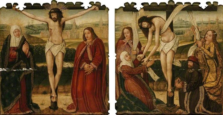 The Crucifixion and the Descent from the Cross, detail