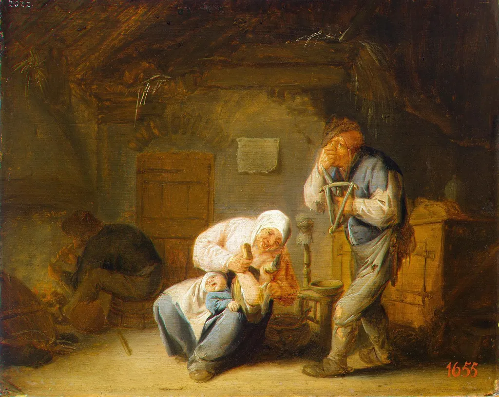Sense of Smell, by Adriaen van Ostade, oil, 1635