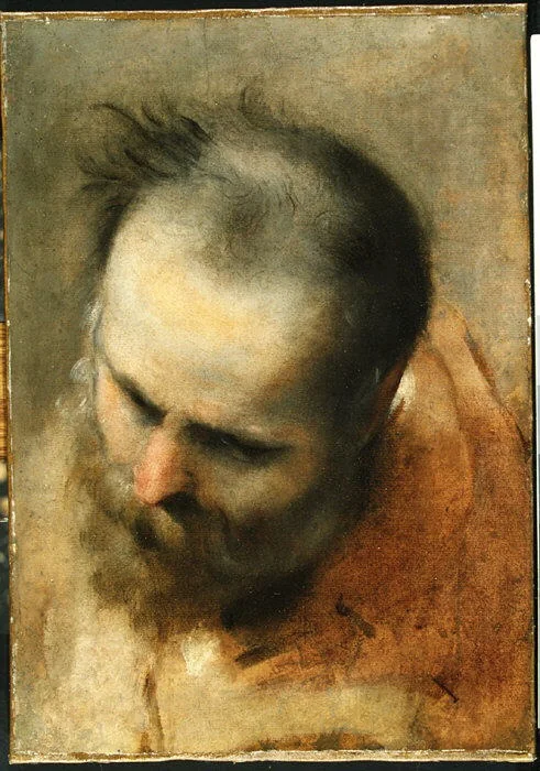 Head of a Bearded Man Looking to Lower Left (Nicodemus), detail