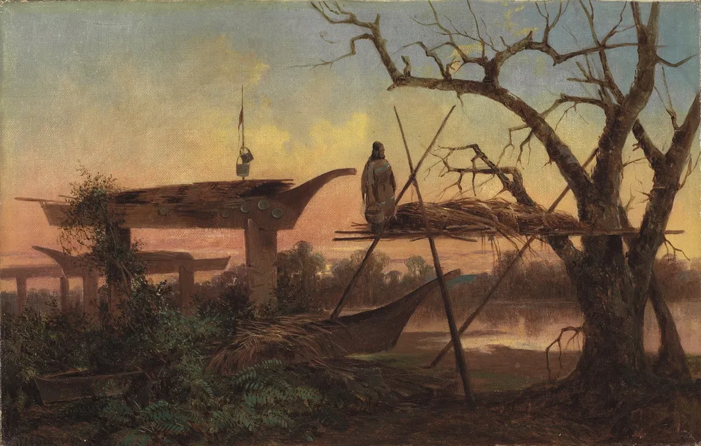 Chinook Burial Grounds, by John Mix Stanley, oil, 1870