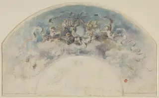 Drawing for a Fan, by Félix-Hilaire Buhot, ink, 1872