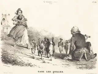 Gare les Quilles, by Aubert, ink, 1834