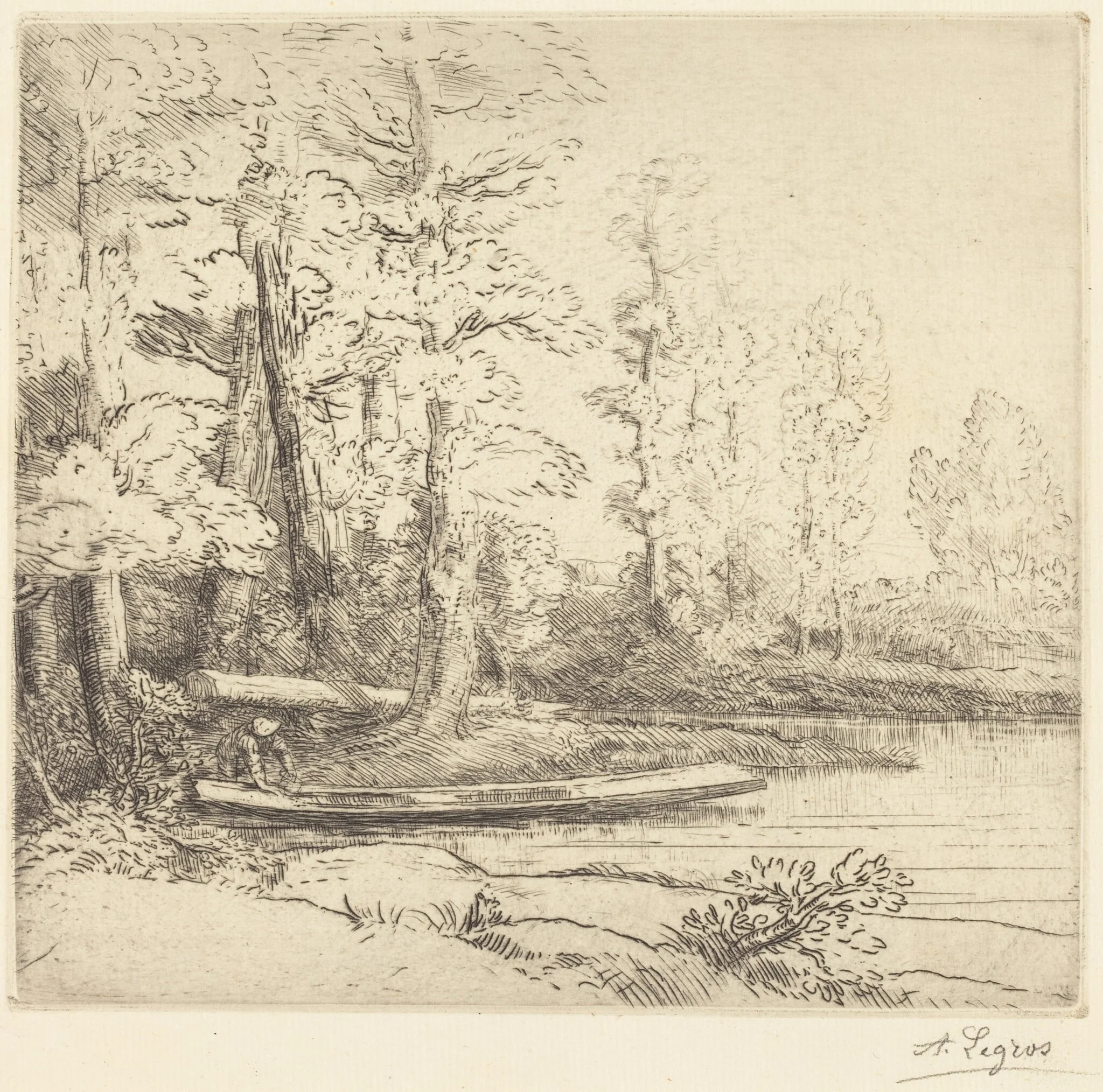 Trees at Water's Edge (Les arbres au bord de l'eau), detail