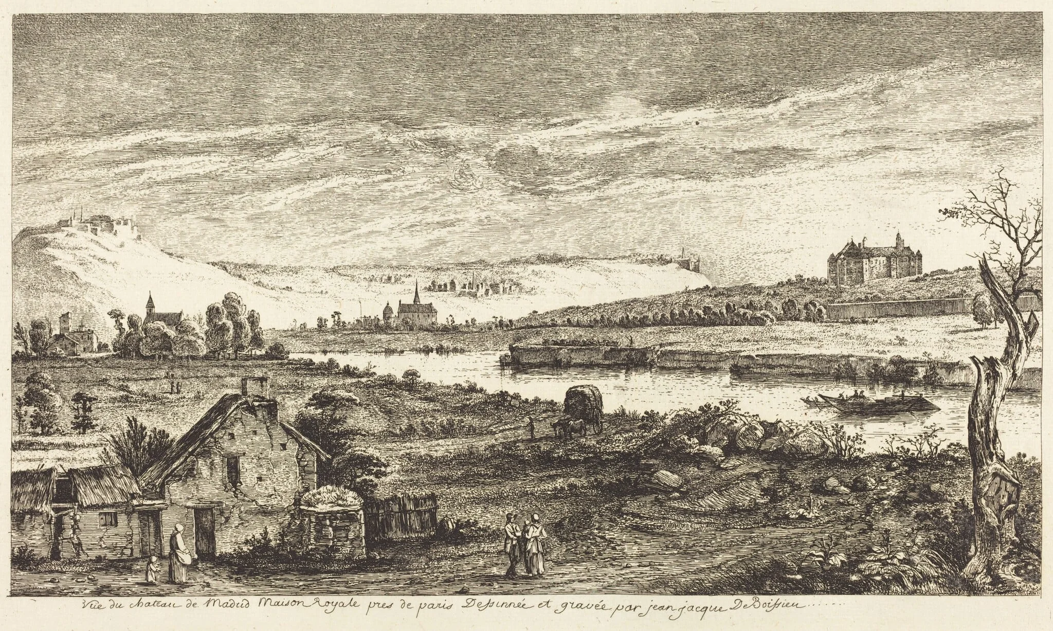 Vue du chateau de Madrid, detail
