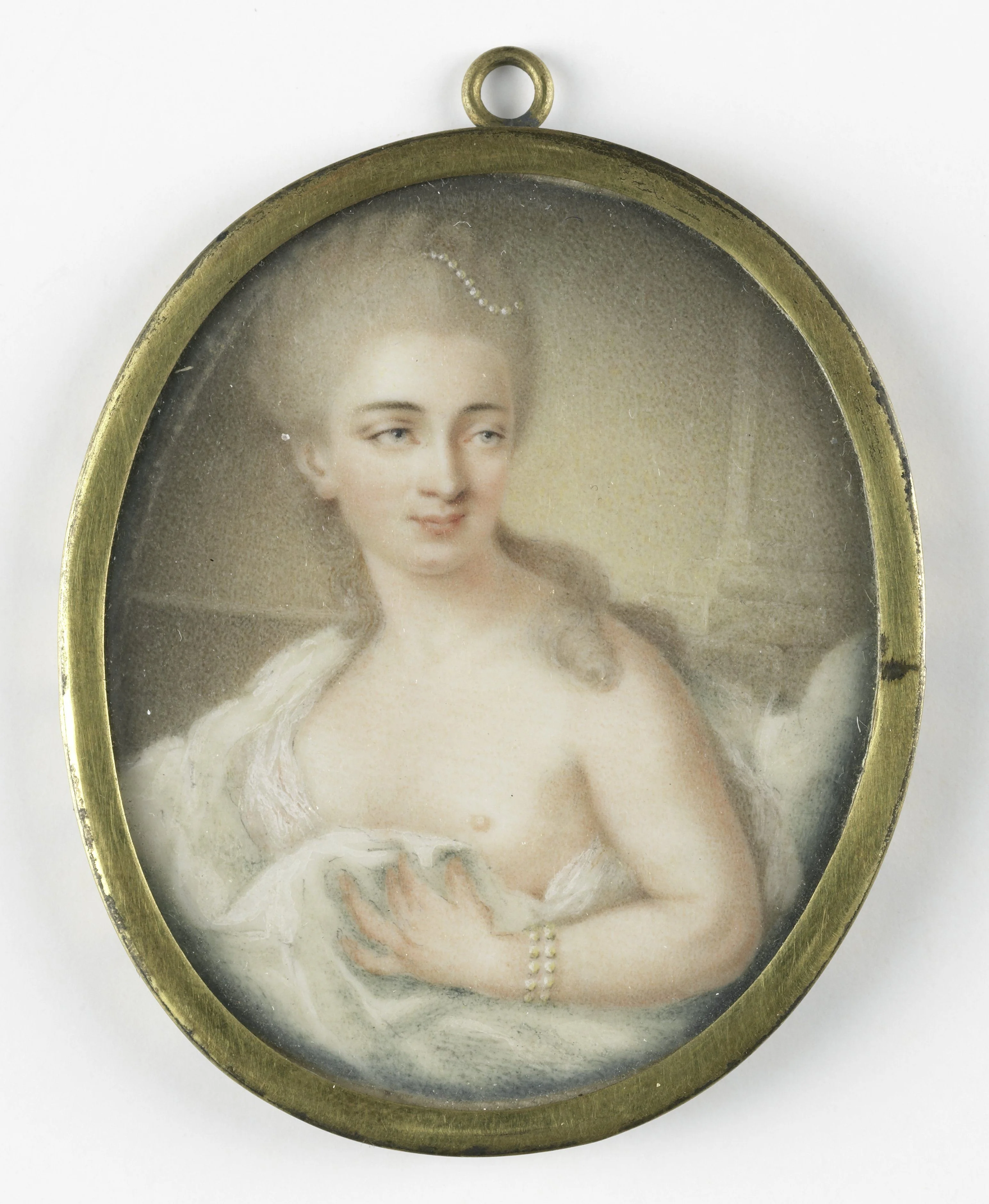 Portret van een jonge vrouw, detail