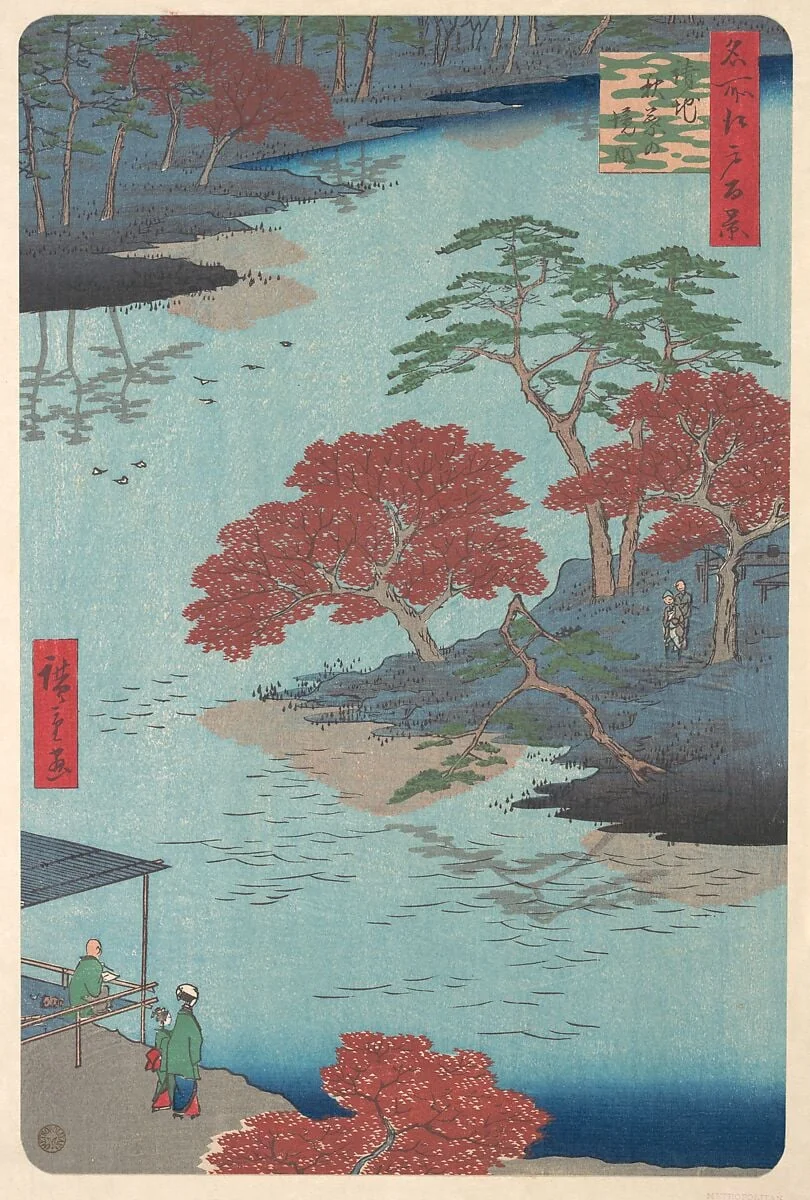 Ukeji, Akiba no Keidai|名所江戸百景 請地秋葉の境内|Inside the Akiba Shrine at Ukeji, detail