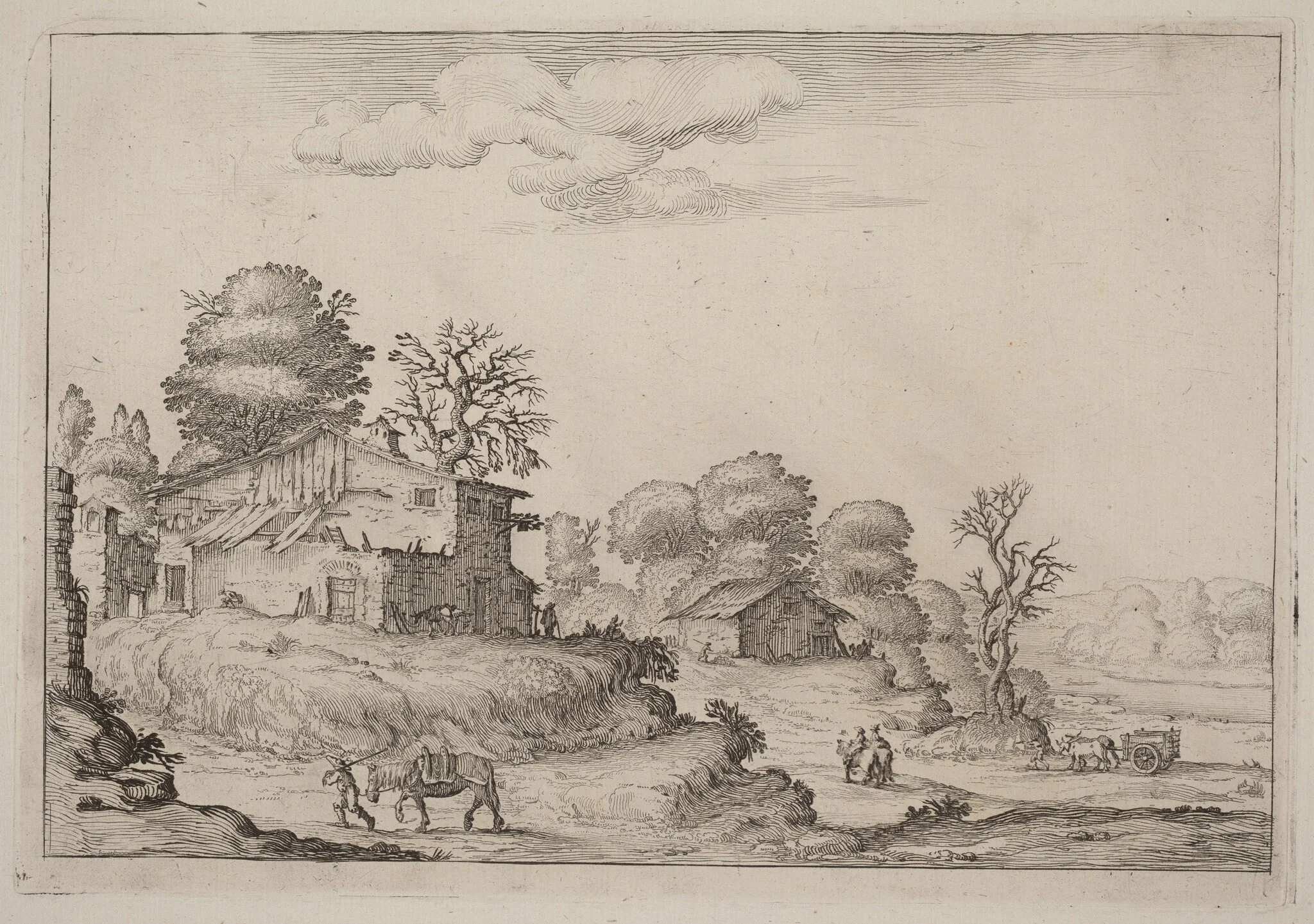 Rustic Landscape with Peasants and Horses, detail