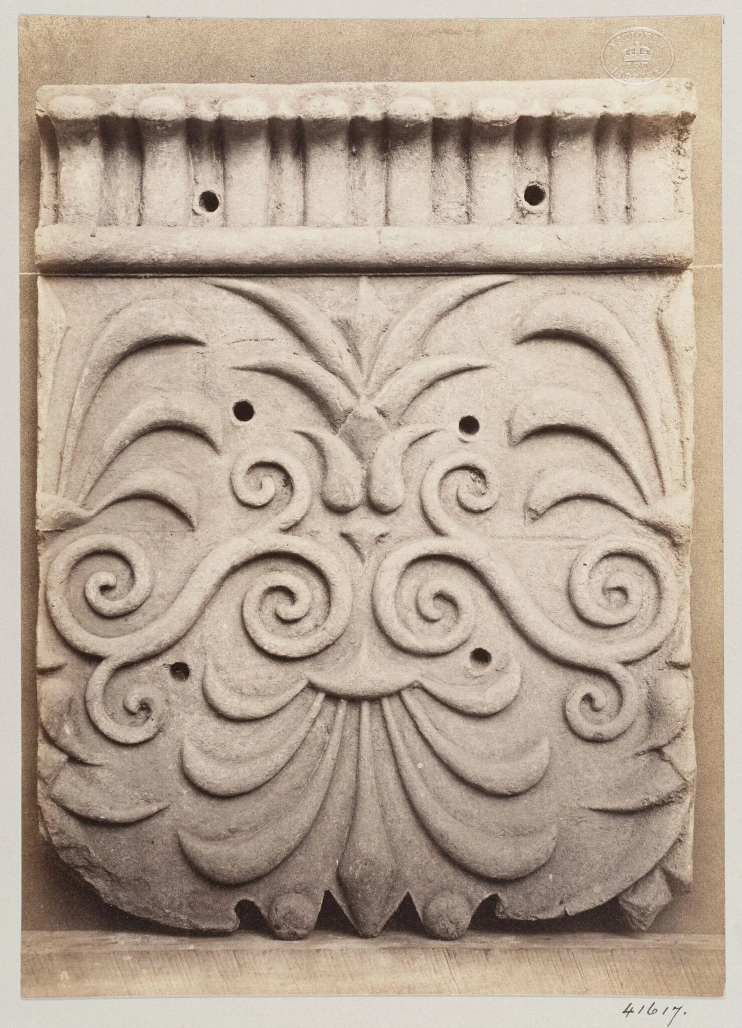 Bas-relief portion of a frieze in terra cotta, detail