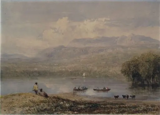 Barmouth Estuary, with Cader Idris in the distance, by David Cox, watercolor, 1800