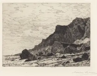 Près Houlgate (Calvados), by Maxime Lalanne, ink, 1869