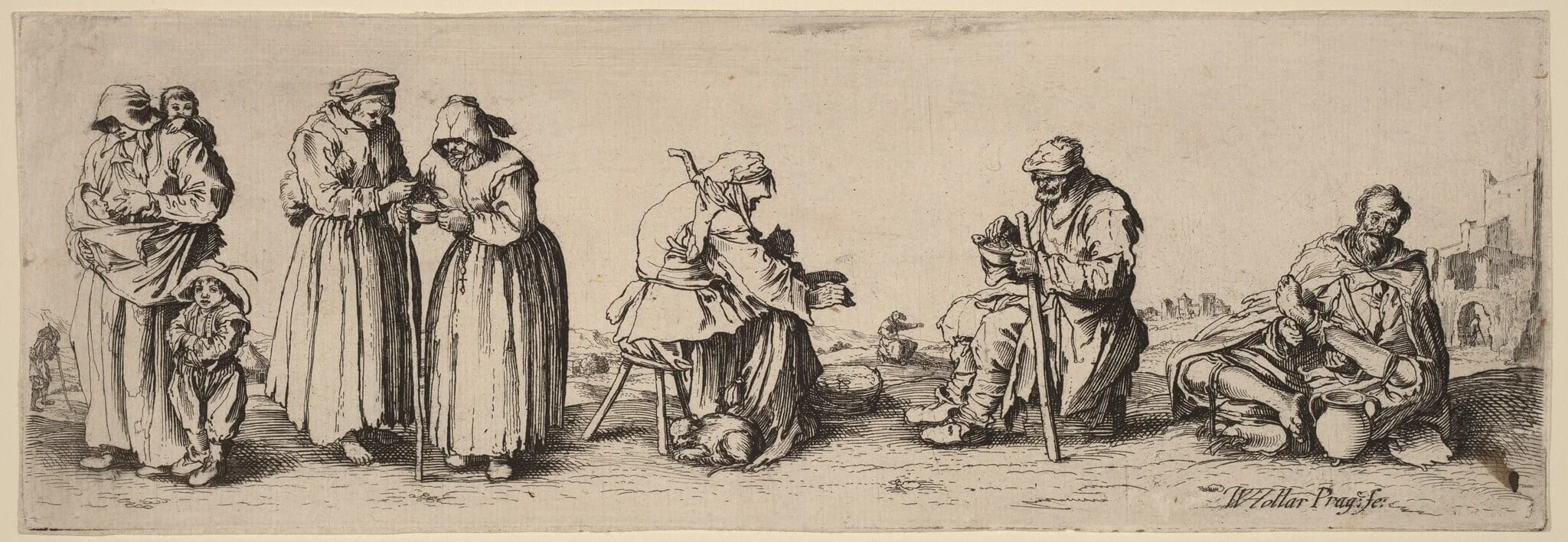 Six Men and Women Beggars, detail