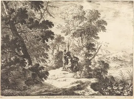The Flaying of Marsyas, by Henri Mauperché, ink, 1644