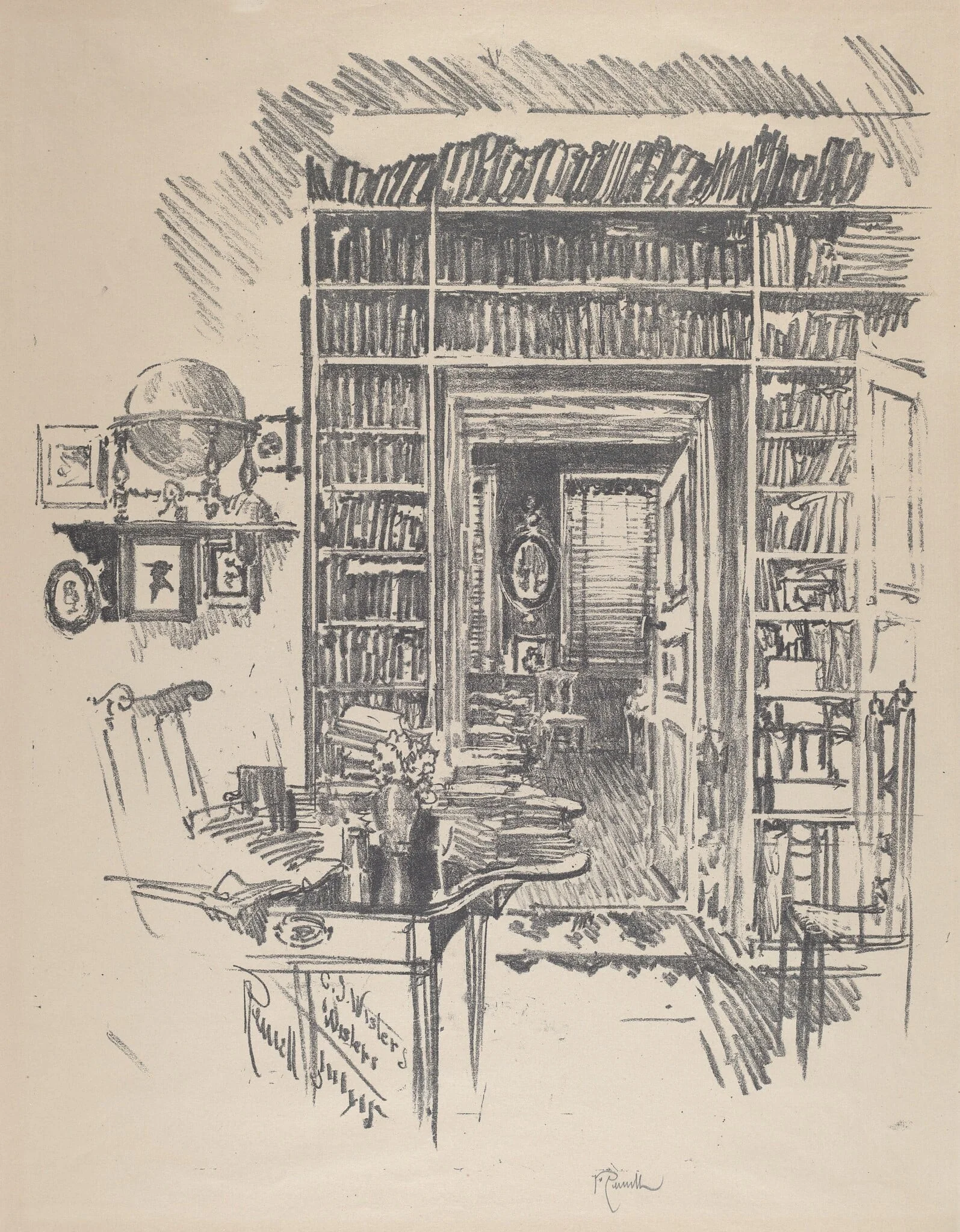 Book-Room at Dr. Wister's, detail
