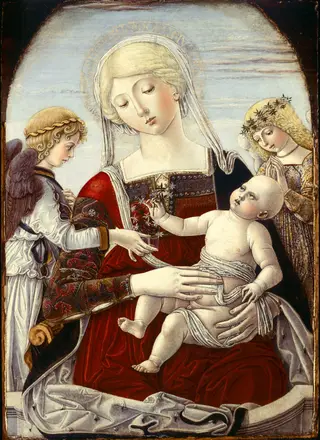 Virgin and Child with Angels, by Benvenuto di Giovanni, unspecified, 1486